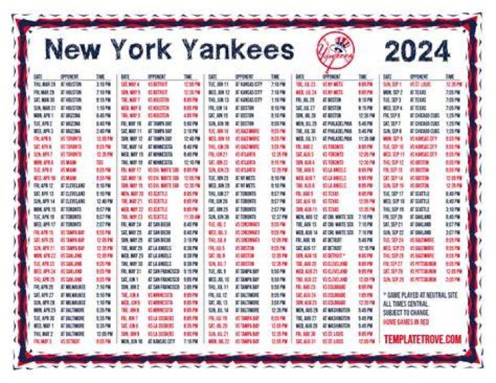 2024 Yankees Schedule Printable: Your Ultimate Guide