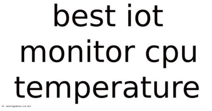 Best IoT Monitor for CPU Temperature: A Comprehensive Guide