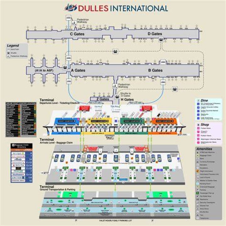Comprehensive Map of Washington Dulles Airport Terminals