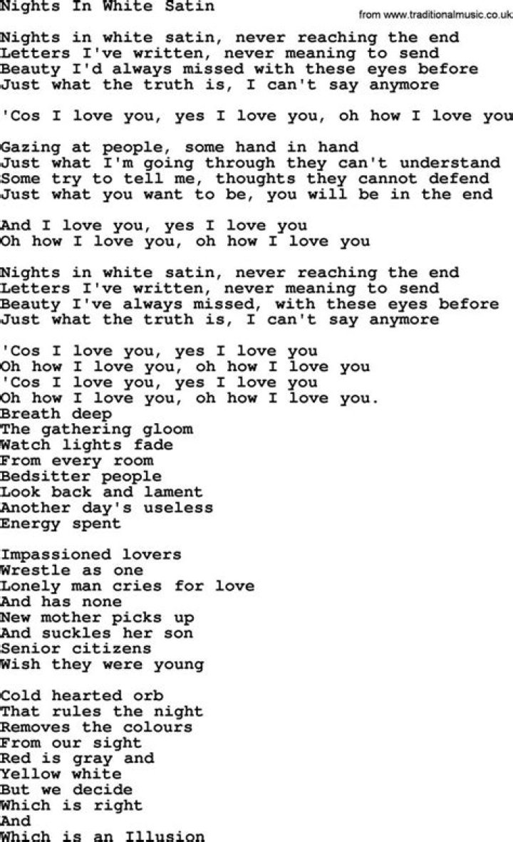 Nights in White Satin with Lyrics: A Comprehensive Exploration