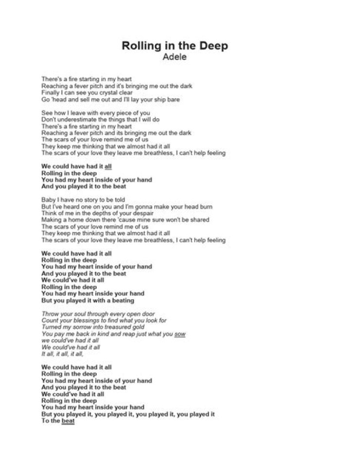 Rolling in the Deep Lyrics: A Comprehensive Guide to Adele's Iconic Song