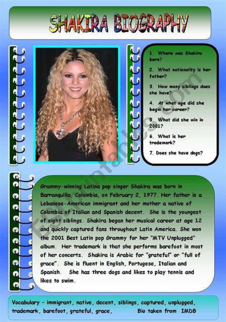 Shakira Fact File: A Comprehensive Guide to the Queen of Latin Pop
