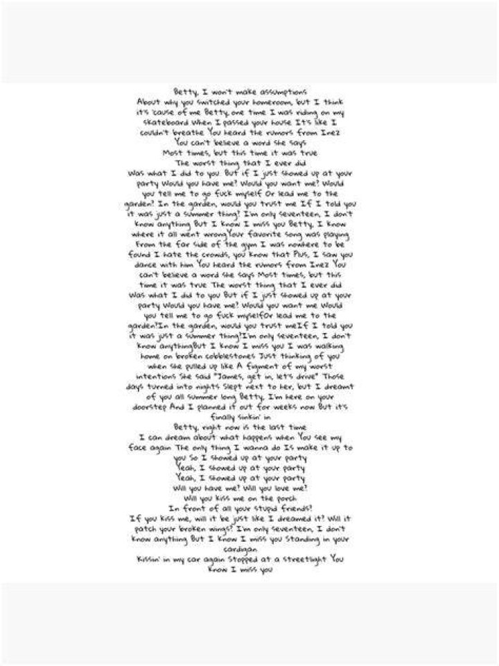 Taylor Swift "Betty" Lyrics: A Deep Dive into the Heartfelt Ballad