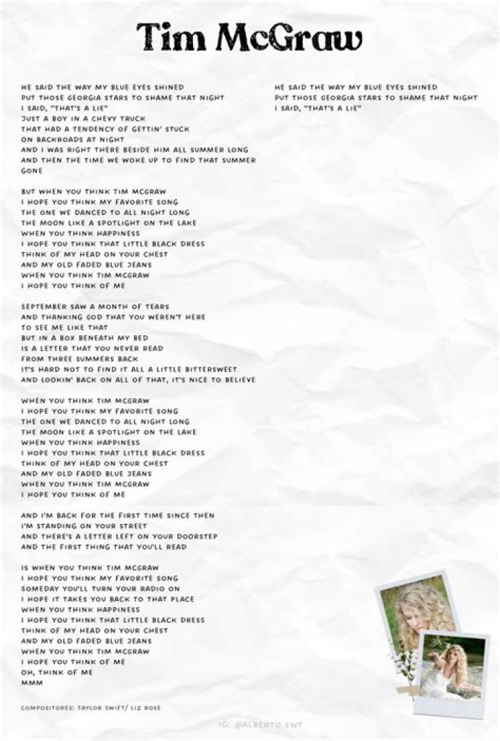 Tim McGraw Back When Lyrics: A Deep Dive into the Heartfelt Song