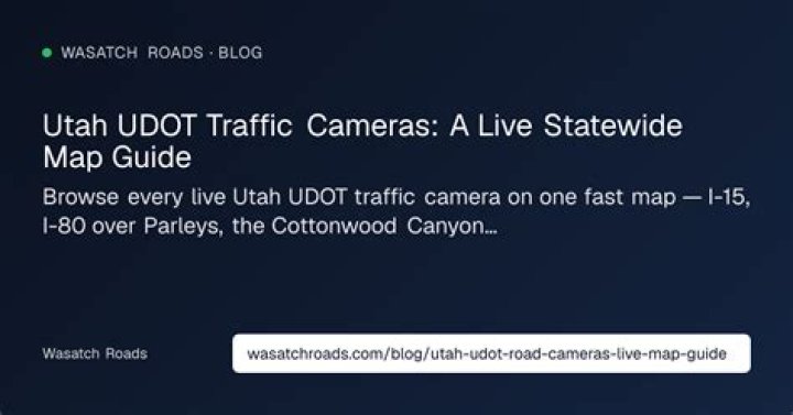 Understanding UDOT Traffic in Utah: A Comprehensive Guide