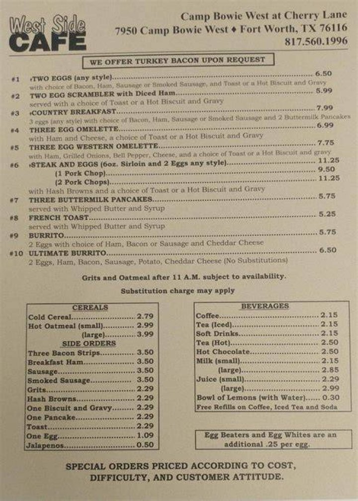Westide Cafe Menu Fort Worth TX: A Complete Guide to Your New Favorite Spot